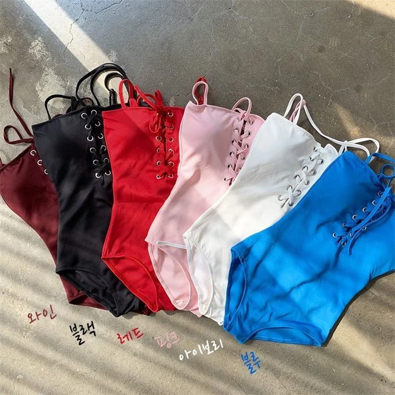 

Соблазнительный женский купальник, винтажный слитный пуш-ап однотонный красный купальник, Женский Монокини, купальные костюмы с подкладко...