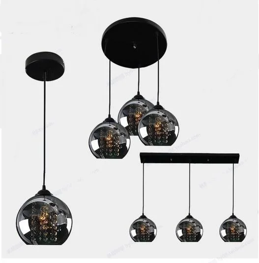 

3 Heads Black pendant lights sail lang restaurant three word chassis led creative stage crystal pendant lamp