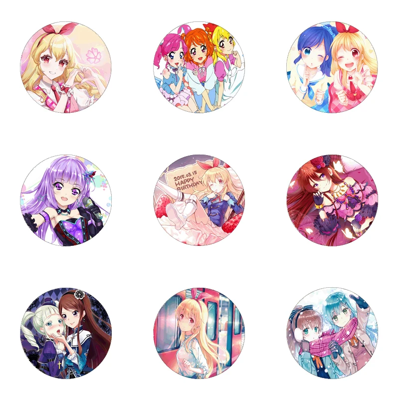 26 стилей Аниме Aikatsu! Значок косплея Kizuna AI брошь Заколки для женщин рюкзак