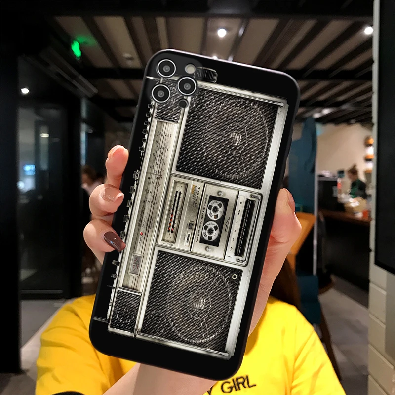 Мягкий матовый чехол для iPhone Music Retro Boombox 2 с принтом Apple 6 7 8 11 12 Plus Pro X XR MAX 2021|Бамперы|