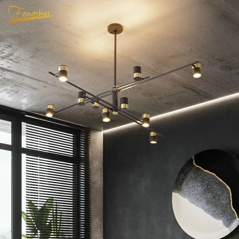 

Nordic Iron LED Chandeliers Modern Kitchen Indoor Decor Ceiling Chandelier Lighting Living Room Hanging Lamp Loft Light Fixture