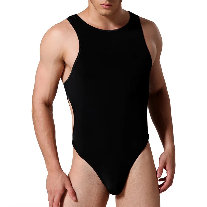 Сексуальное мужское нижнее белье спортивная одежда из ледяного шелка боди для