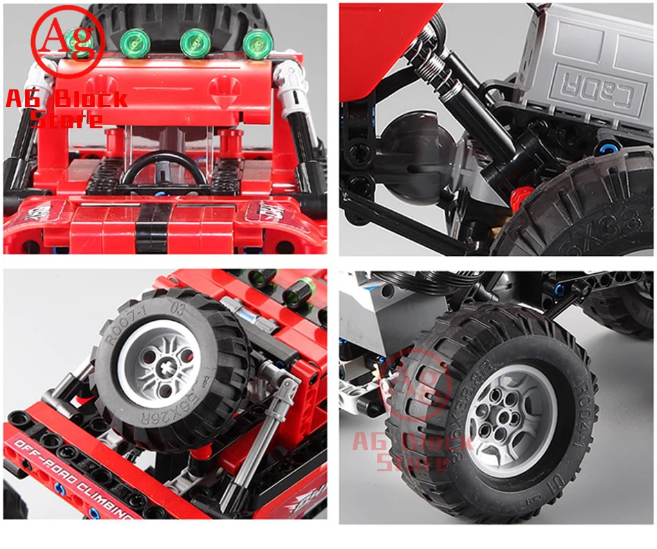 489 шт. 2 4 ГГц Радиоуправляемый внедорожный автомобиль строительный блок