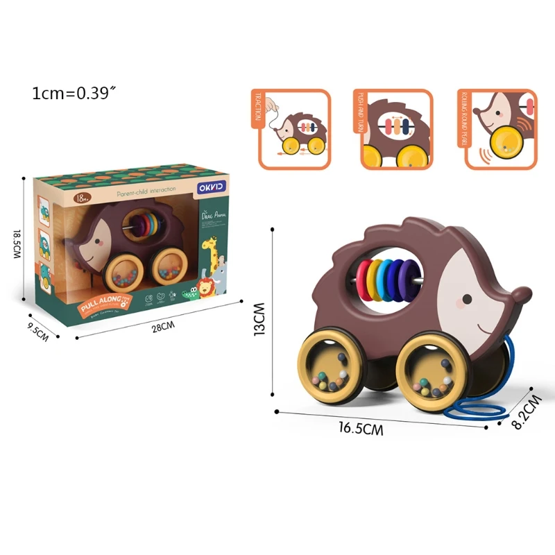 

Baby Cartoon Animal Car Pull Rope Toys Drag Vehicles Rattles Educational Gifts New Dropship