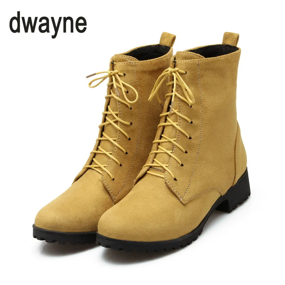 Женские ботильоны из флока с круглым носком на квадратном каблуке|Зимние сапоги|