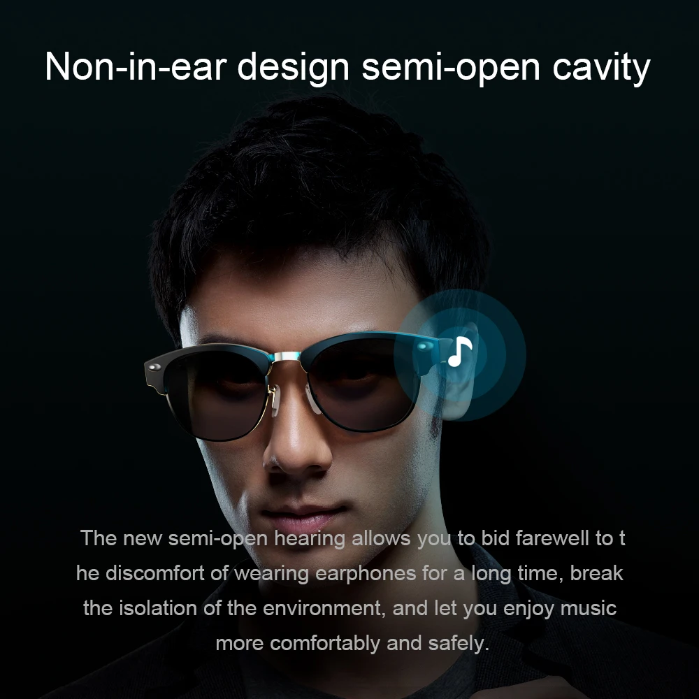 구매 새로운 디자이너 블루투스 오디오 스마트 선글라스 귀 스피커 이어버드 게임 회의 여행 운전