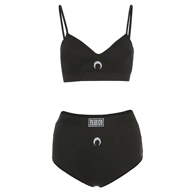 Домашний костюм женская пижама с вышивкой Луны и шорты летняя одежда для сна