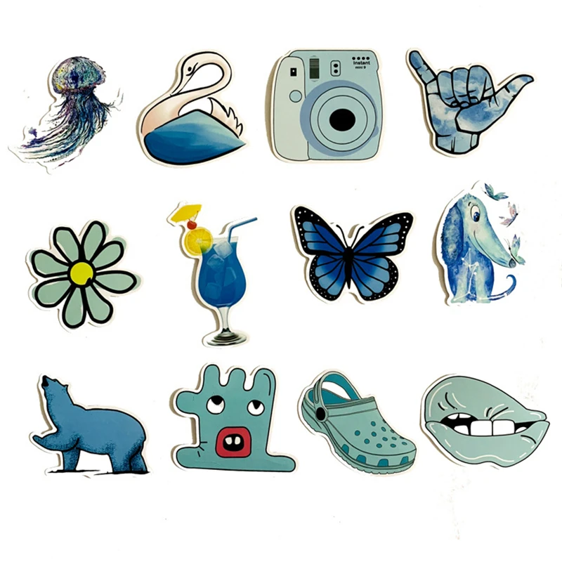 50 шт. милые синие маленькие свежие VSCO наклейки багажные бутылки для воды ноутбук