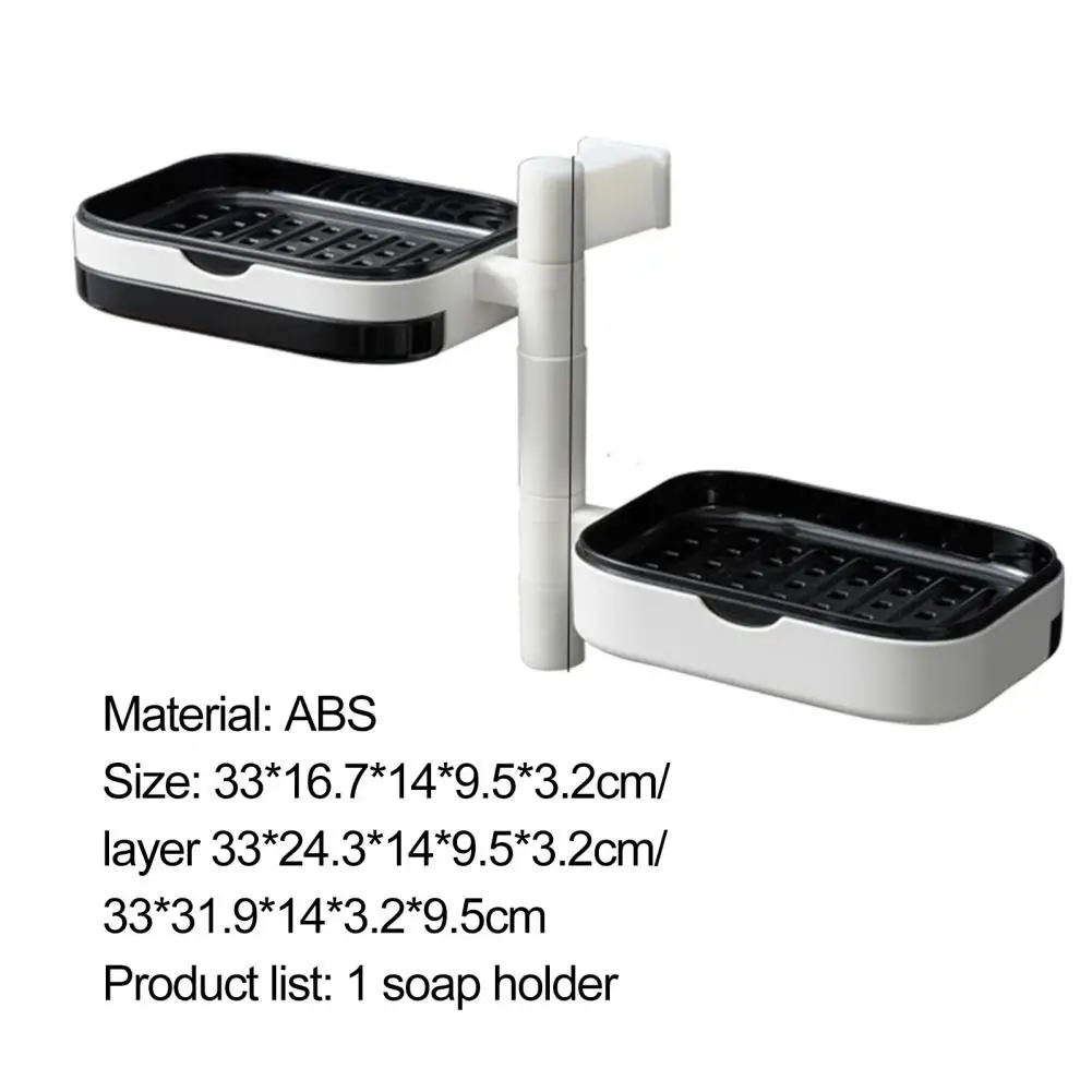 

Soap Rack Wall-mounted Rotatable ABS Multi-layer Draining Storage Box for Bathroom
