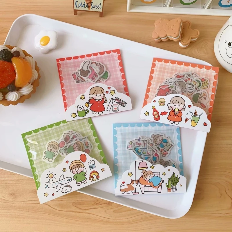 Милые Мультяшные милые наклейки для девочек в виде сердца ручной учетной записи