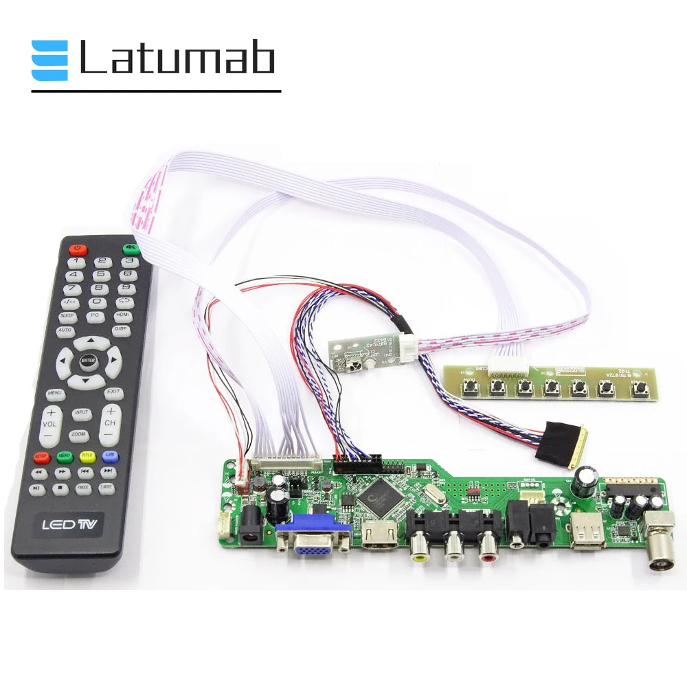 

Latumab Driver Board for LTN156HT01 LVDS 15.6" Screen Display Matrix TV+USB+VGA+HDMI-Compatible 1920×1080 Controller Board