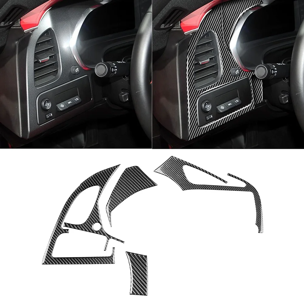 

4pcs/Set Car Styling Accessories Cover Trim Carbon Fiber Trim Car Driver Side Air Outlet Vent Panel Cover Stickers