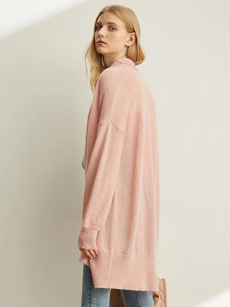 

Amii Minimal Lazy French Fashion Wool Knitted Shirt Women Spring New Lantern Sleeves Non-Button Open Jacket 11940386