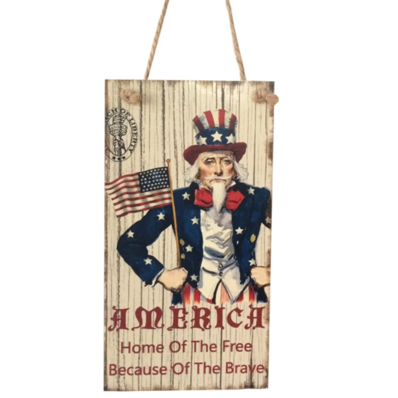 American Independence Day Hanging Plaques &amp Signs Wooden Sign For Crafts Wall Decor Club Bar Decoration | Дом и сад