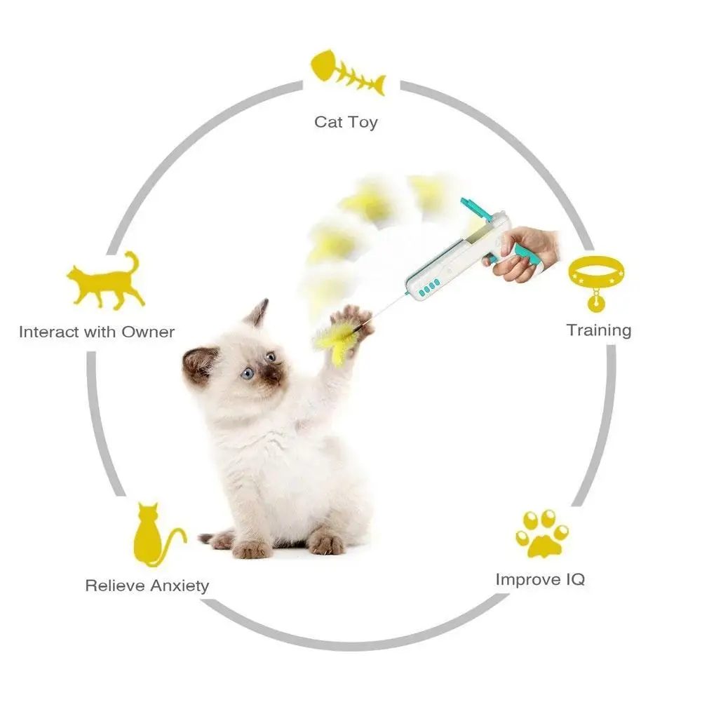 

Rebound Feather Funny Kitten Cat Stick Cat Toy Kitten Ball Rod Interactive Cat Toy Multiple Attracting Cat Tool