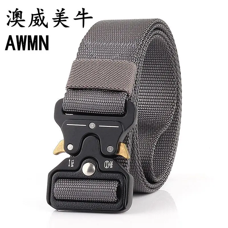 2022 Top Brand New Men Belt Nylon Weave Tactical Waistband Metal Quick Release Buckle Military Training Girdle Cinto Masculino