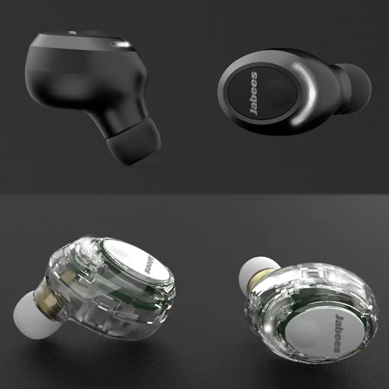 Jabees fielly прозрачные беспроводные наушники ANC Bluetooth 5,0 гарнитура сенсорный свет активные Siri наушники быстрое зарядное устройство HiFi бас