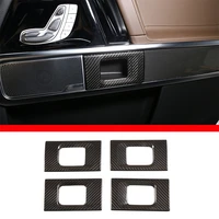 for mercedes benz g class 19 20 4pcs real carbon fiber car door inner handle bowl frame cover trim stickers interior accessories