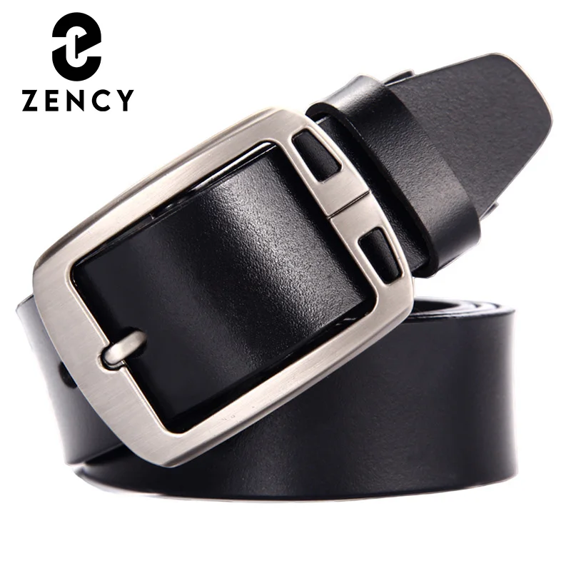 Zency Soft Cowhide Leather Waist Belt All-Match Business Daily Casual Men's Waistband New Fashion Classic Vintage Belt Cinturone