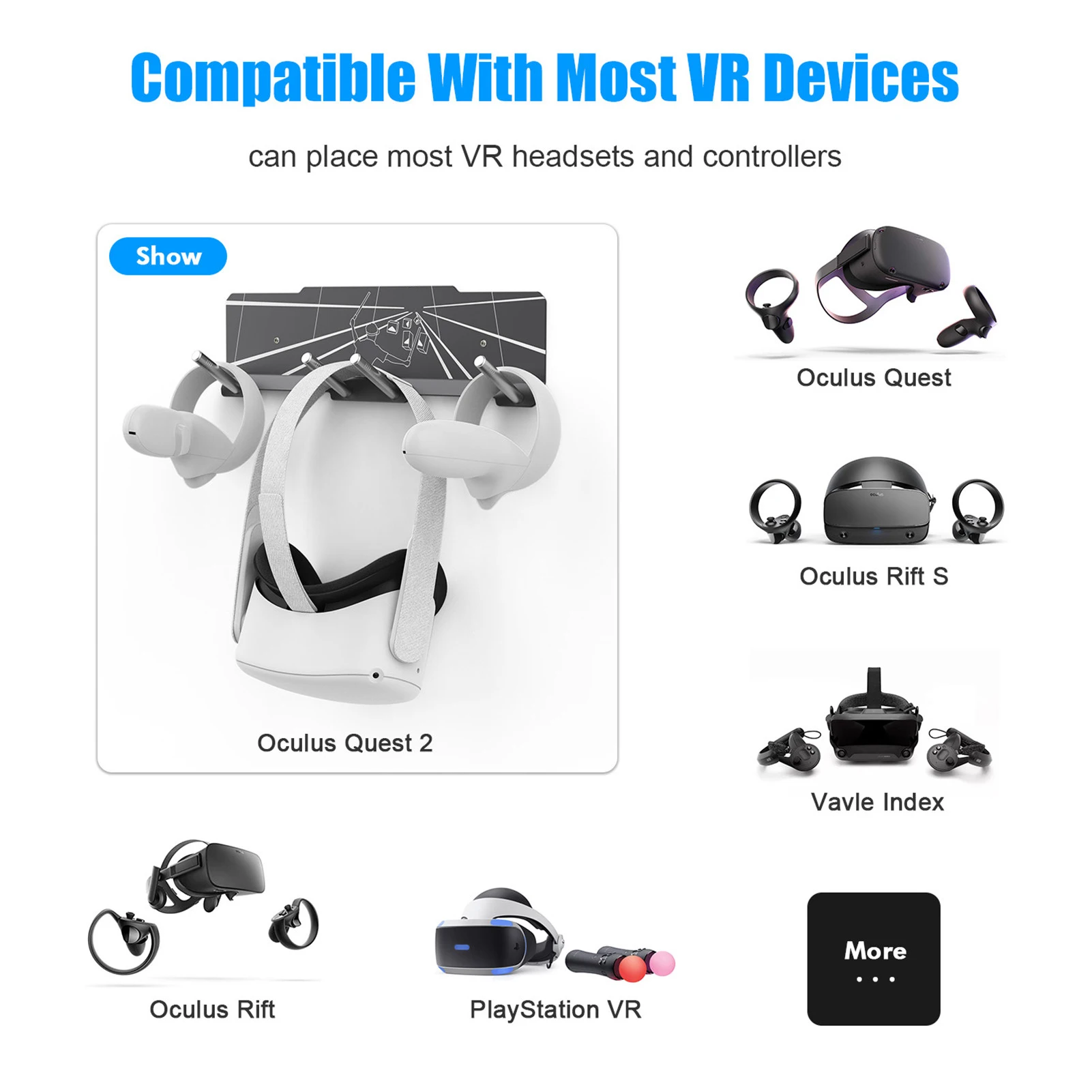 Настенное крепление VR держатель для гарнитуры Oculus Quest 2 подставка кронштейн Rift