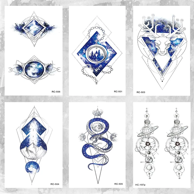 Новая звездная серия боди-арт красота макияж водостойкая временная татуировка