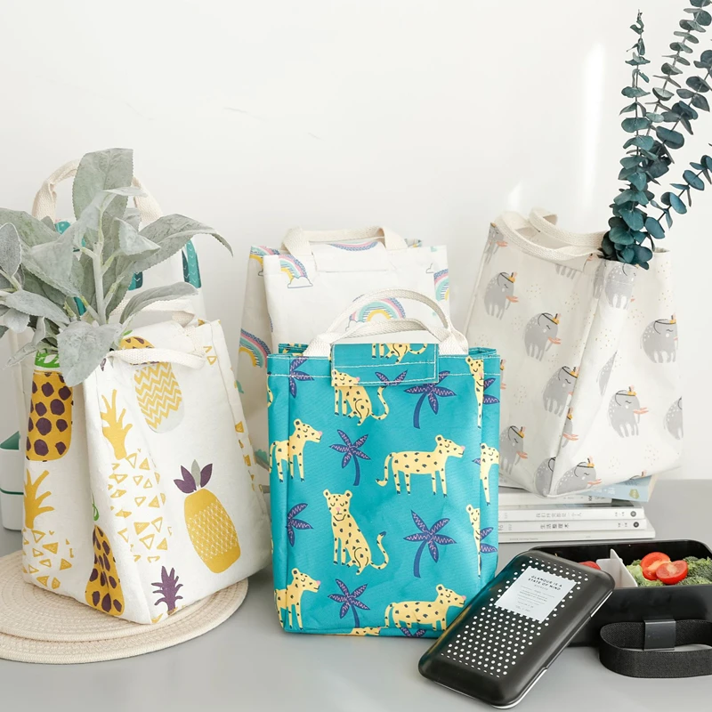 

Женский Ланч-бокс в скандинавском стиле, теплоизоляционная вместительная Детская сумка-холодильник для еды и пикника, портативный тоут, че...