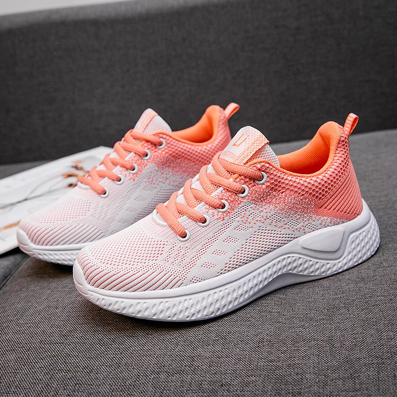 

Summer Breathable Women Vulcanize Shoes Comforthable Lightweight Casual Sports Shoes for Women Lac-Up Flats Shoes Tenis Feminino