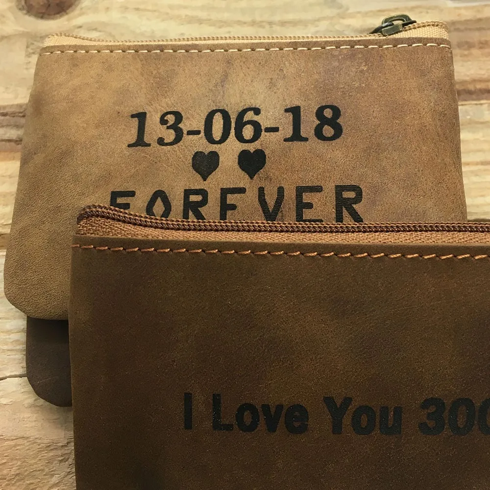 

Personalized Father's Day Gift 2021 Custom Purse Personalized Coin Pursesfor Dad Minimalist Wallet Cute Purse Zipper Love