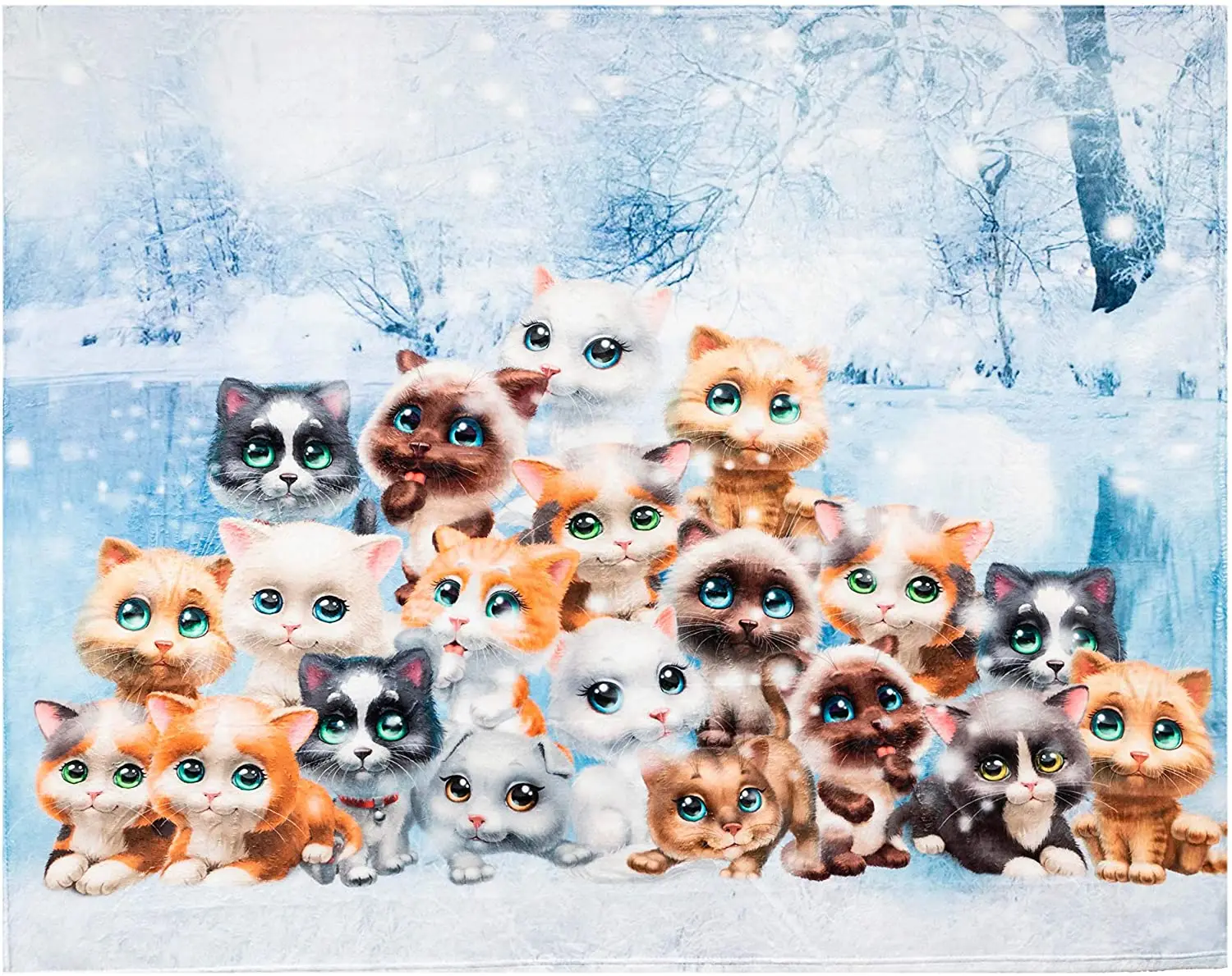 

Cat Throw Blanket, Adorable Extra-Large Kitty Cat Blanket Fleece Cat Blanket (50in x 60in) Warm, Cozy, and Plush Throw