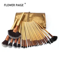 flower paige 24pcs set gold shape makeup brushes cosmetic face foundation powder eyeshadow professional makeup brush kit maquiag