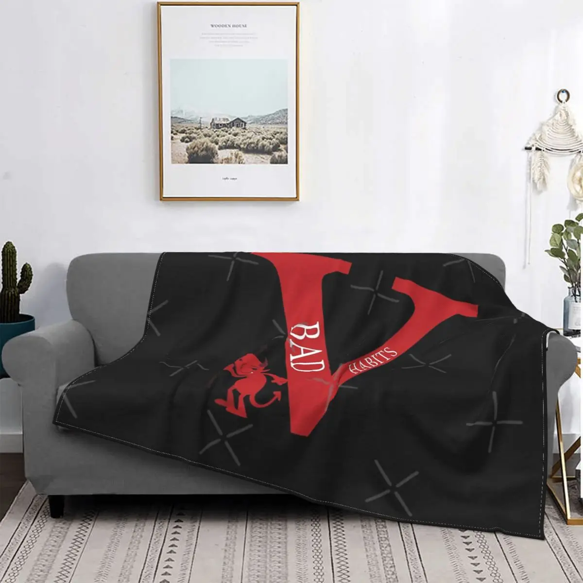 

Nav Vlone-Manta a cuadros para cama, funda de felpa de Anime, manta de lana a cuadros en el sofá