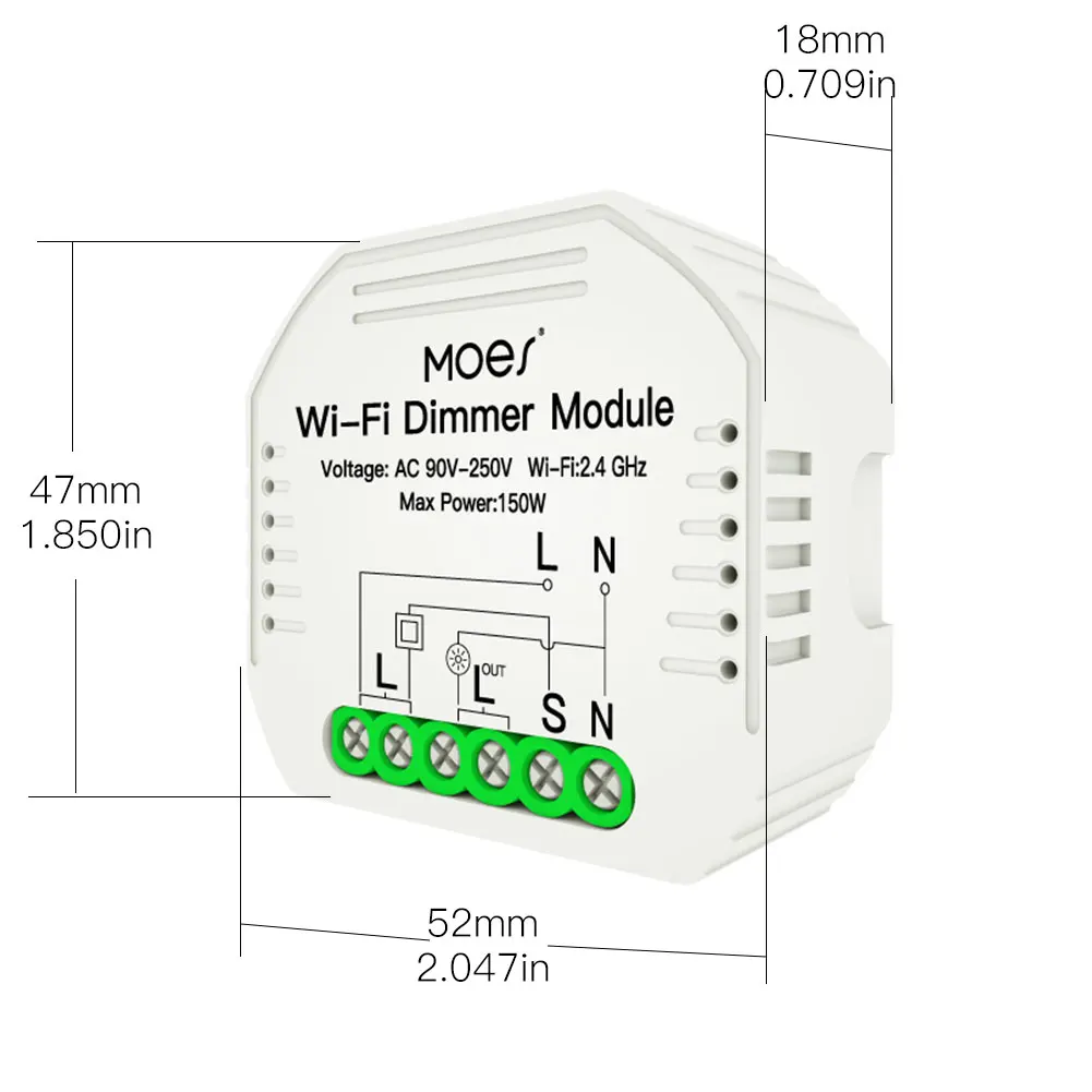 

Wi-Fi MoesHouse , 1/2 Way, Smart Life/Tuya