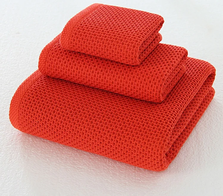

Drop Ship 100% Cotton 34*74cm honeycomb Face Hand Towel 70*140cm Bath beach towel 34*34cm Square Towel Toalla De Cara 3pcs/set