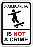 xiaolin skateboarding is not a crime security vintage tin metal sign pub club cafe bar home wall art decoration poster retro