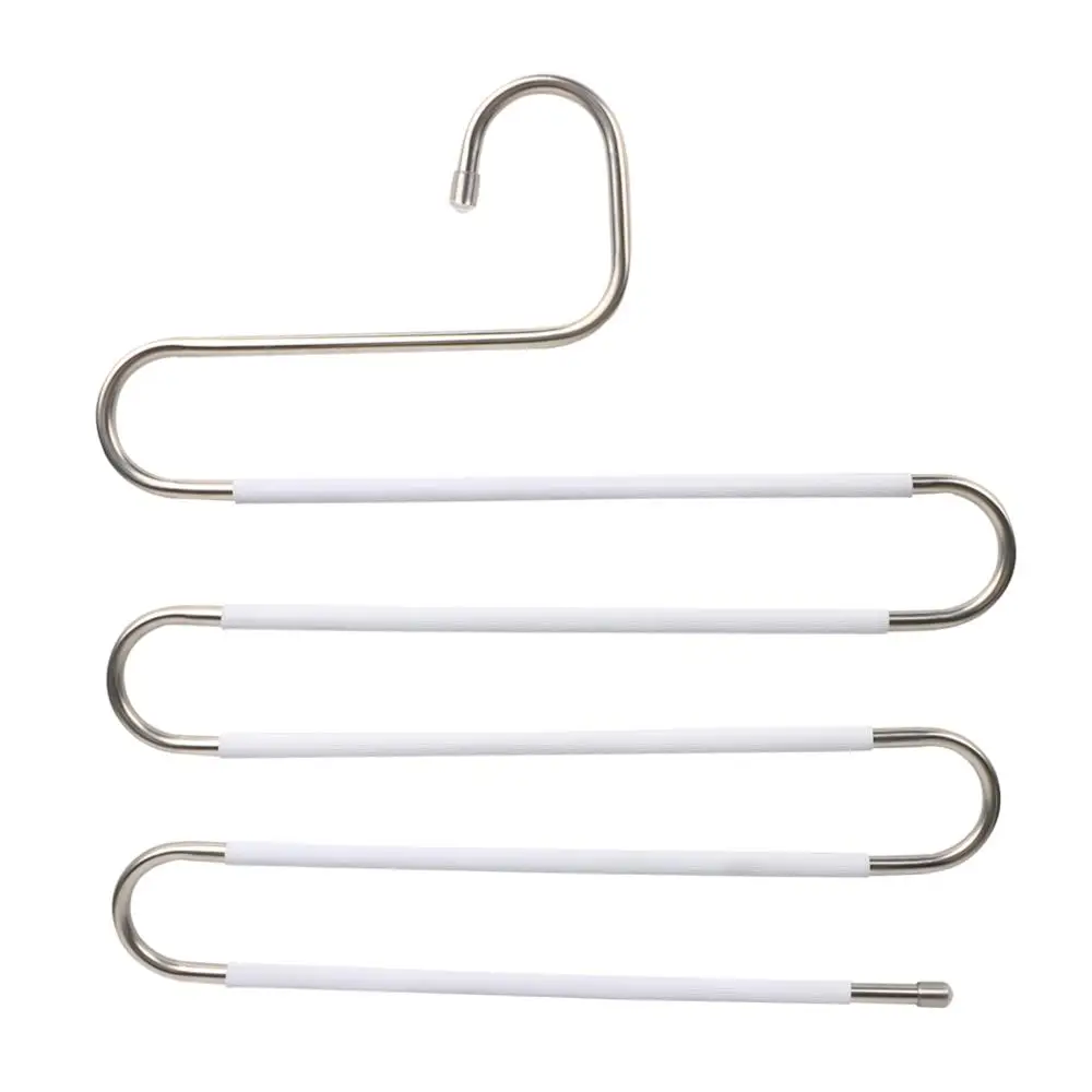 

2PCS Non-Slip Space Saving 5 in 1 Trousers Pants Hanger Multi Layer Towel Hangers Rack Organizer Wardrobe Perchas Para La Ropa
