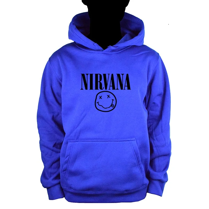 Blue-H Новинка, осенняя и зимняя теплая толстовка Nirvana, Мужская/Женская модная Толстовка в стиле хип-хоп+ брюки, костюм из 2 предметов - Цвет: Blue-H