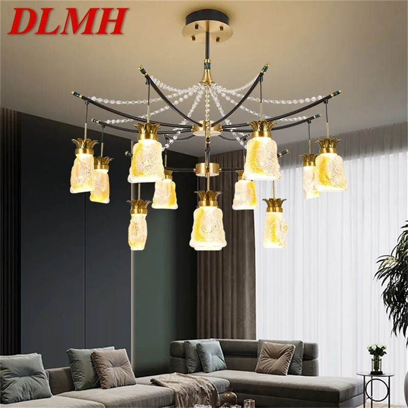 

DLMH Pendant Light Contemporary Luxury Brass LED Crystal Lamp Fixtures For Home Living Room Decoration