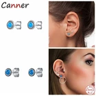 CANNNER прекрасный мини шпильки для ушей, серьги для женщин и девушек, милое голубое платье Бирюзовый Пирсинг Серьга из нержавеющей стали, 925 стерлингового серебра ювелирные изделия