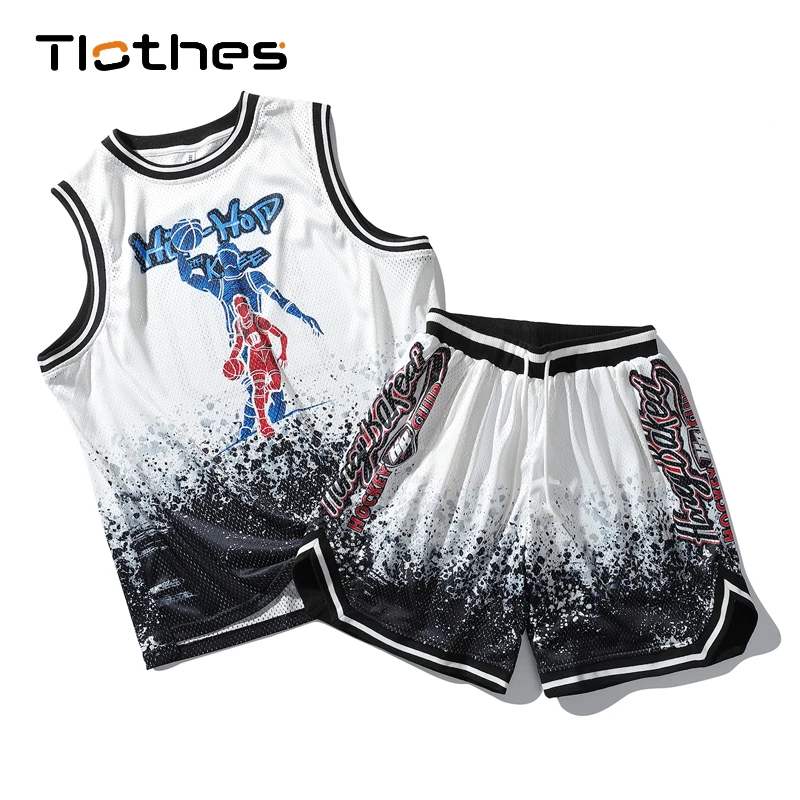 

Комплект одежды для баскетбола мужской, уличная спортивная одежда в стиле хип-хоп, быстросохнущая баскетбольная форма, комплекты одежды дл...