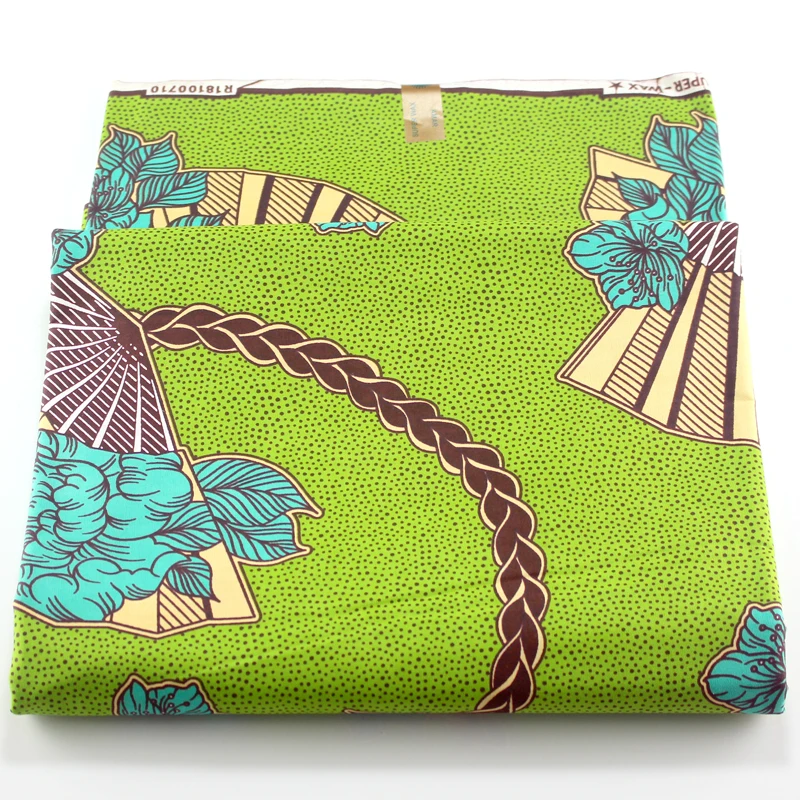 Модная африканвечерние Тия в Анкаре 6 ярдов/партия зеленая африканская ткань 100%