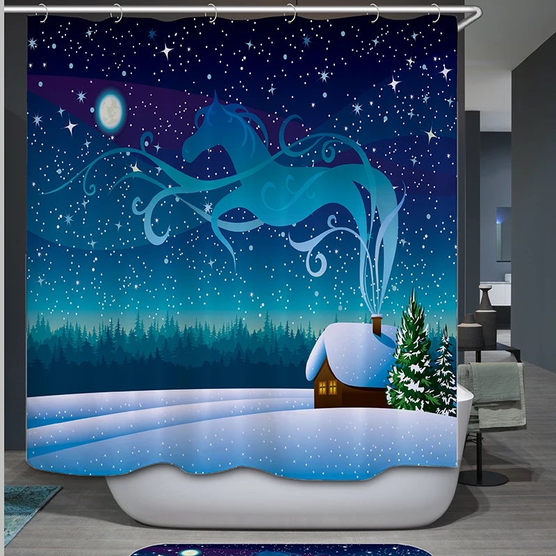 

starry horse Phoenix shower curtain waterproof bath curtain bathroom waterproof