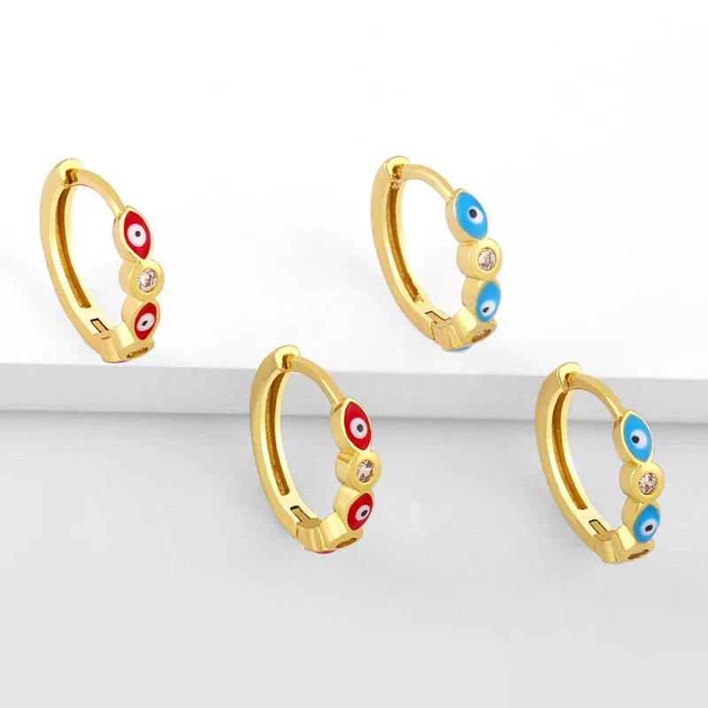 

Женские позолоченные серьги-кольца «сглаза»