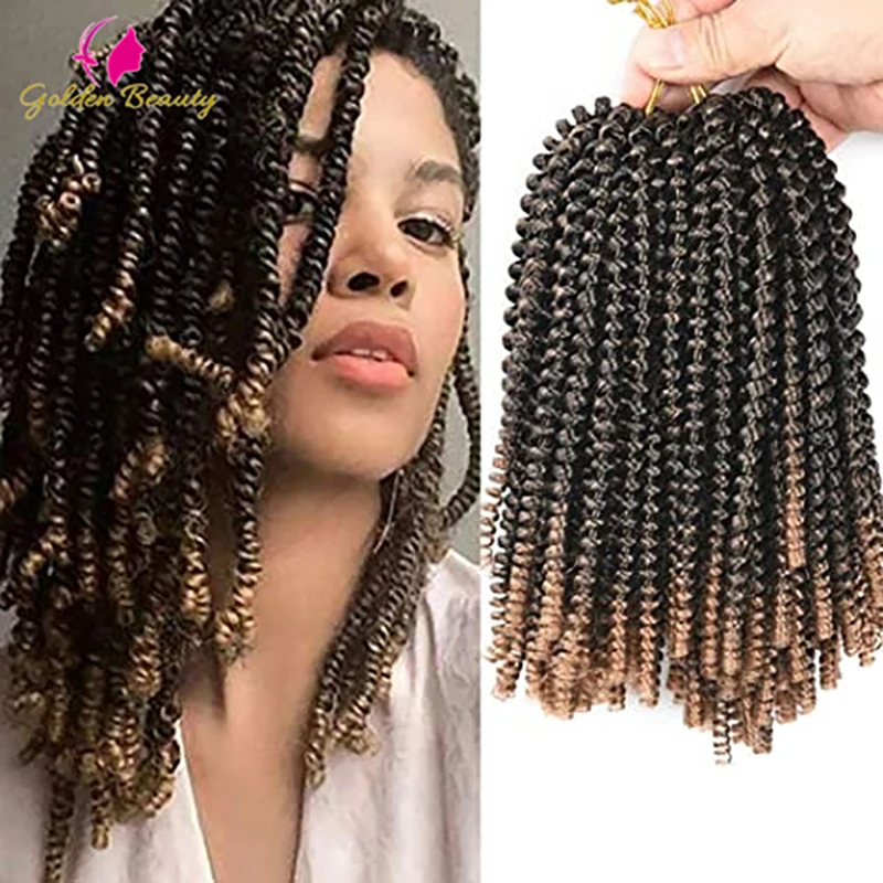 8 дюймовые весенние плетеные косички для вязания крючком синтетические волосы