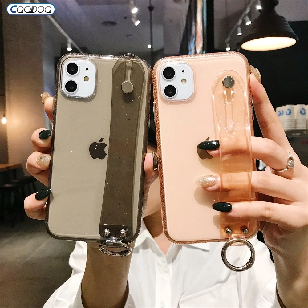 Шикарные чехлы на запястье для iPhone 11 11pro Max мягкий прозрачный чехол из ТПУ с