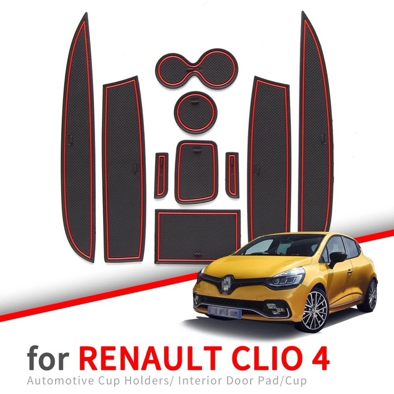 

Нескользящий коврик для Renault Clio 4 Clio4, Противоскользящий коврик для двери автомобиля, аксессуары для интерьера s, резиновые подставки