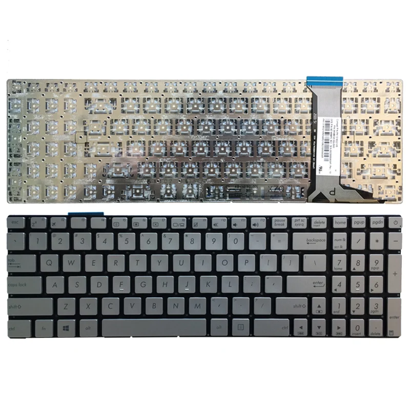 Серебряная клавиатура для ноутбука ASUS GL752 GL752V GL752VL GL752VW GL752VWM ZX70 ZX70VW G58 G58JM G58JW
