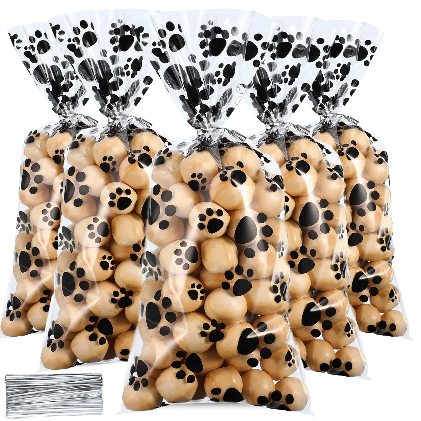 Розовая собака Девочка День рождения принадлежности Лапа печать тарелки