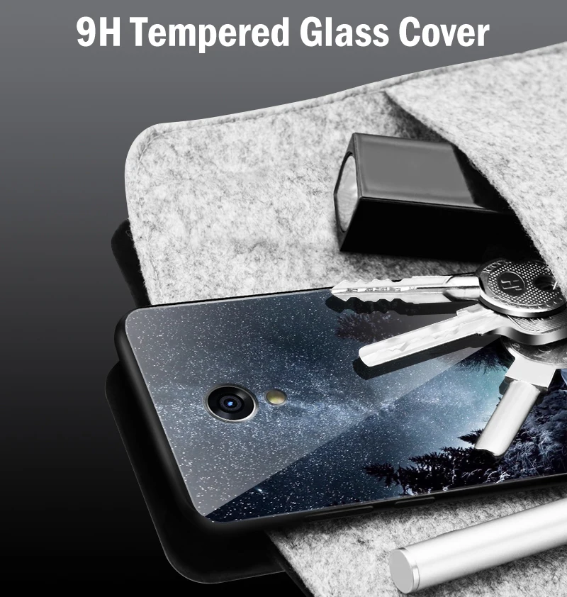 Для iPhone SE 5s 6 6S 7 8 Plus XR XS макс. закаленное стекло чехол антидетонационный задняя чехол для Meizu M5 M8 M6 M9 Note 16th Plus