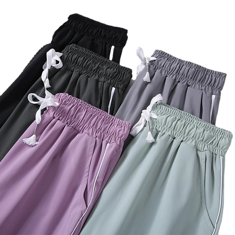 

Yoga Pants with Pocket Joggers Women Loose Sport Pants Casual Running High Waist Black Trousers Purple Sweatpants Green Slacks