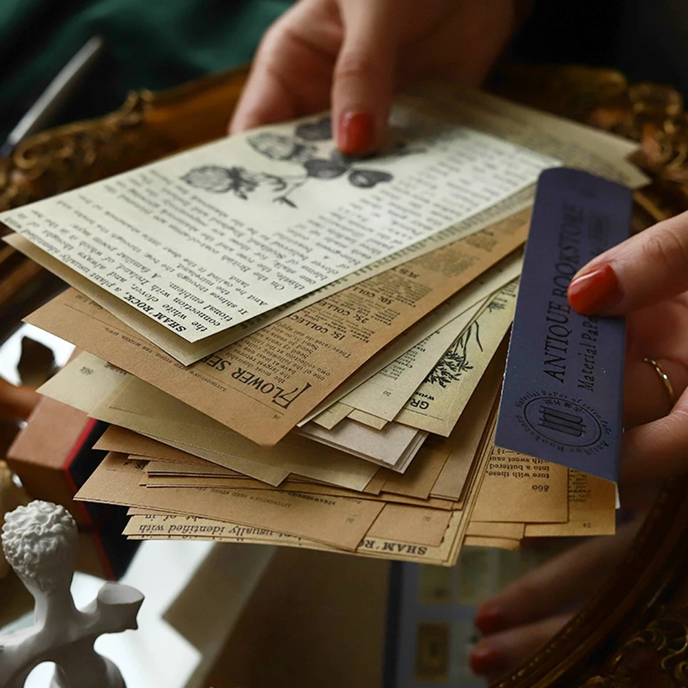 60 листа/уп наклейки для ногтей с пакет ретро Бумага набор сделай сам Скрапбукинг